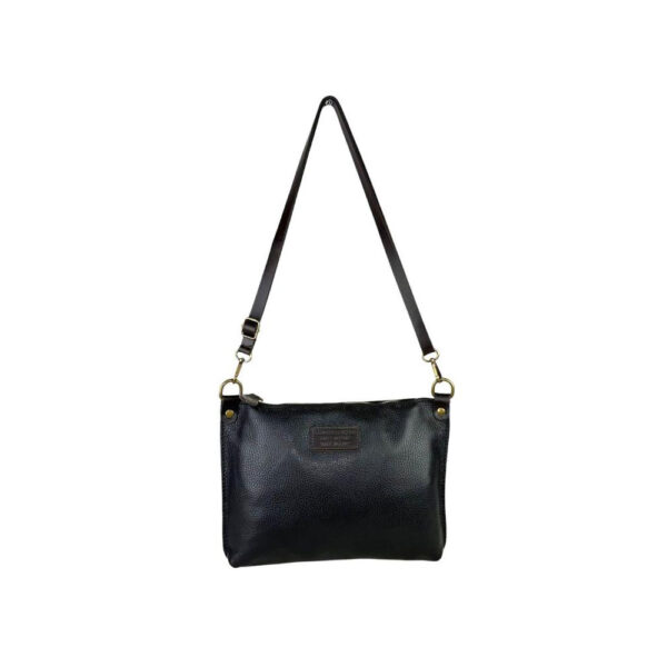 Bolso Bandolera de Piel Italiana con Bolsillo Interior y Cierre de Cremallera para Mujer.